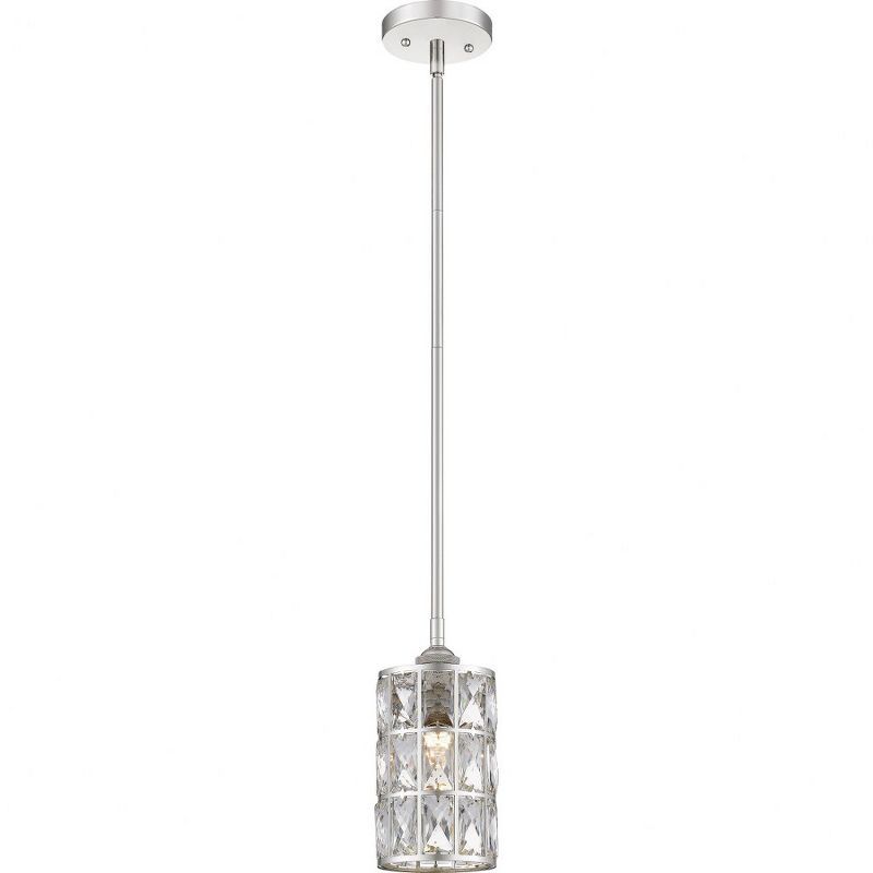 Oliver Polished Nickel Mini Pendant with Crystal Accents