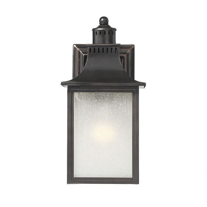 Monte Grande Slate Black Bronze Outdoor Lantern with Seeded Glass