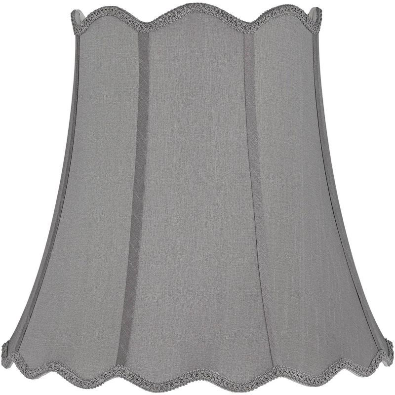 Morell Gray Scallop Bell Lamp Shade with Chrome Fitting