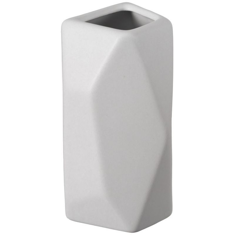 Elegant Ceramic Multi-Paned 10" Table Vase in White