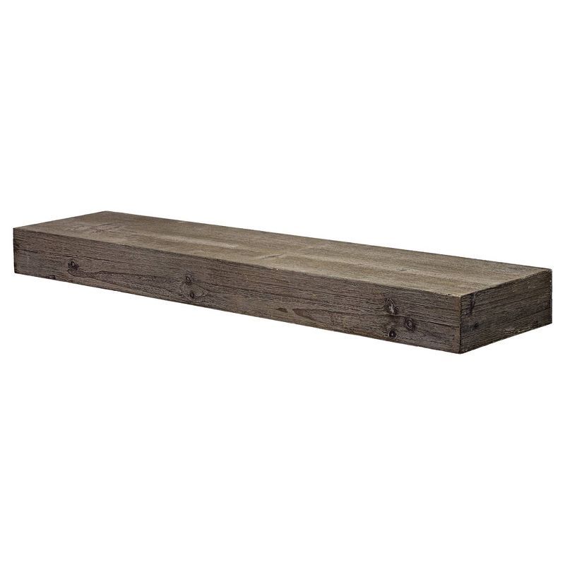 Rustic Grey Wood Floating Wall Shelf - 39"x12"