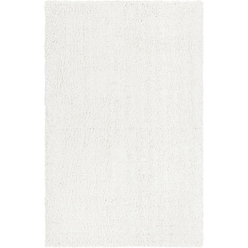 Alpine Bliss 5'3" x 8' White Synthetic Shag Area Rug