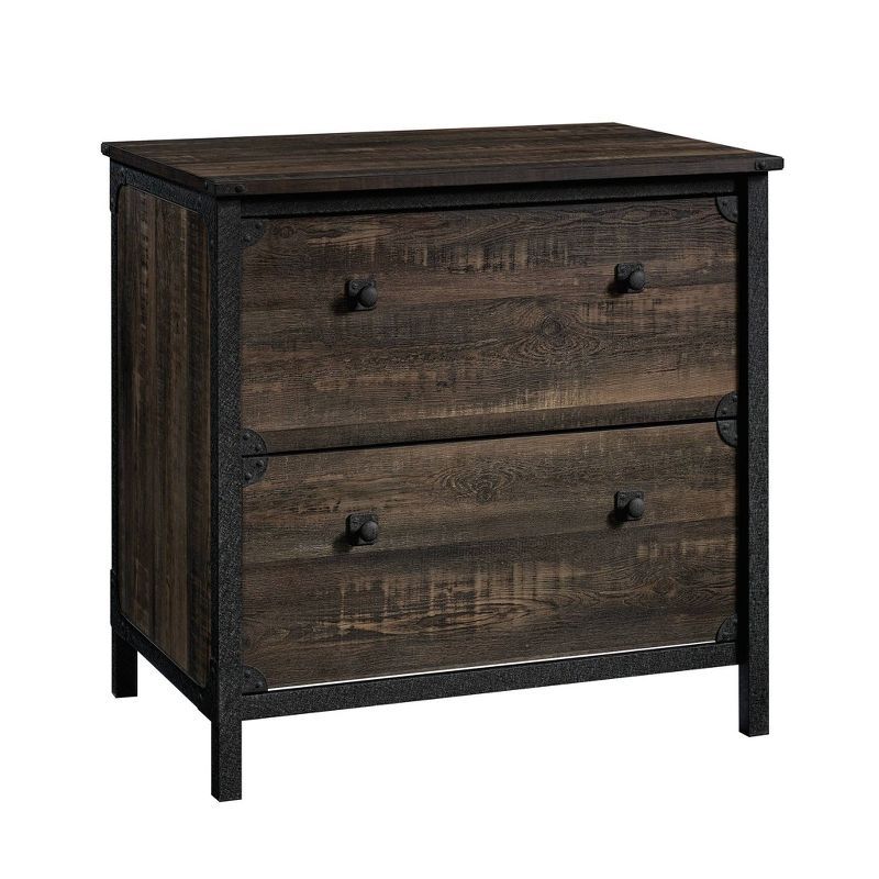 Carbon Oak 2-Drawer Industrial Lateral File Cabinet