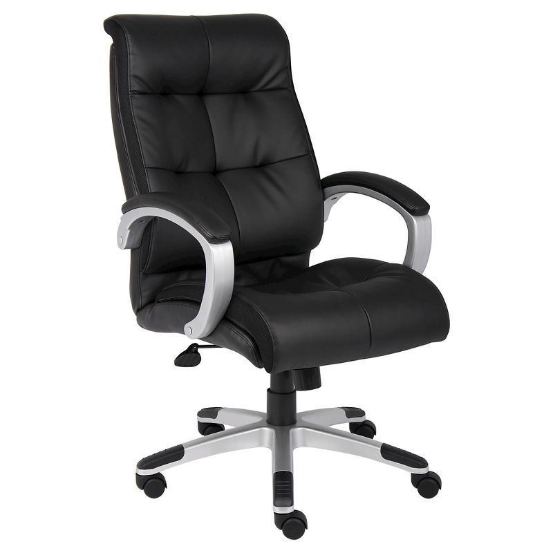 Black High Back Executive Swivel Chair with Fixed Arms