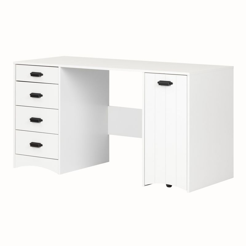 Pure White Sewing Craft Table with Storage and Drawers