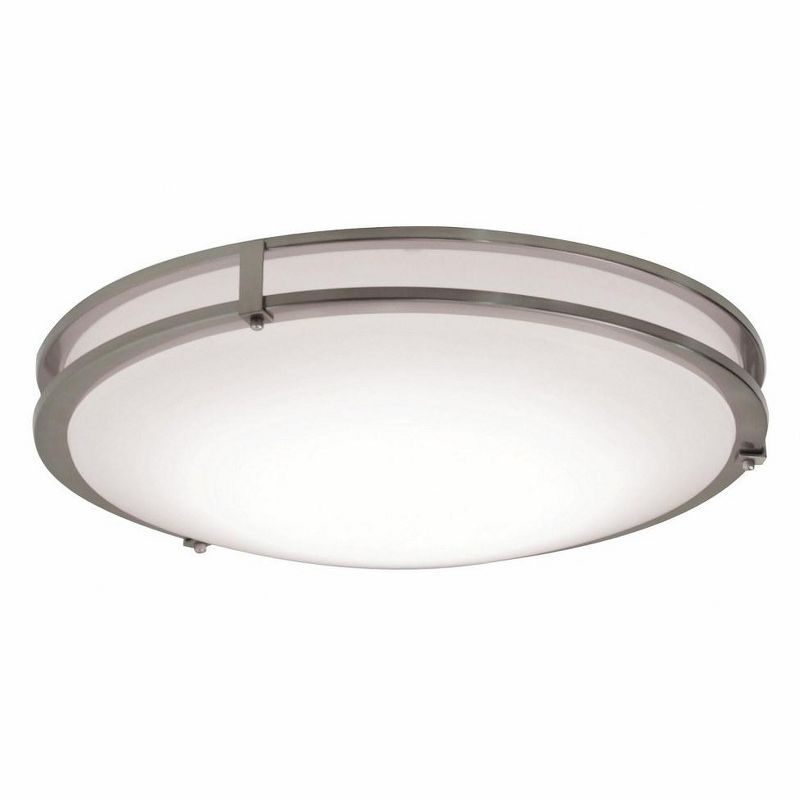 Carlisle Satin Nickel 14" LED Flush Mount Light