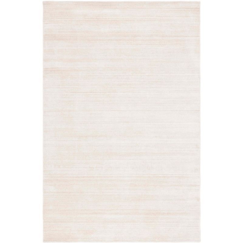 Beige Hand-Loomed Wool and Viscose Area Rug