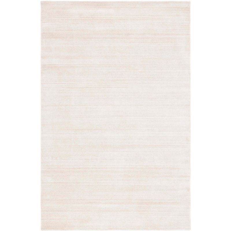 Beige Hand-Loomed Wool and Viscose Area Rug