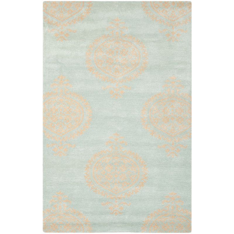 Hand-Tufted Soho Blue Wool & Viscose 6' Area Rug