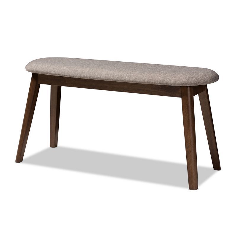 Easton 36" Light Grey Walnut Wood Upholstered Bench