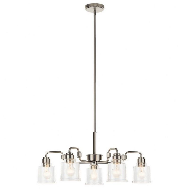 Aivian 30'' Industrial-Style Brushed Nickel 5-Light Chandelier