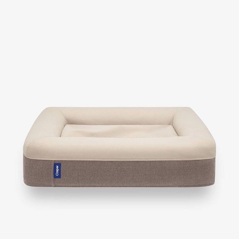Small Sand Plush Memory Foam Dog Bed