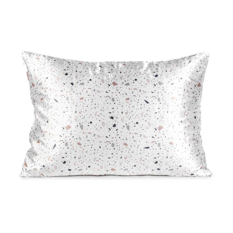 White Terrazzo Satin Pillowcase for Hair and Skin