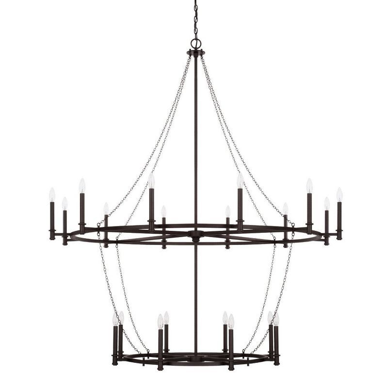 Lancaster 20-Light Black Iron Candle Chandelier