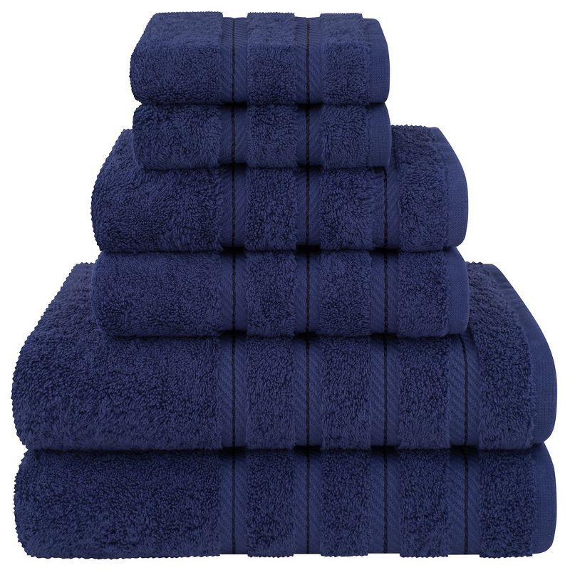 Navy Blue Turkish Cotton 6-Piece Towel Set