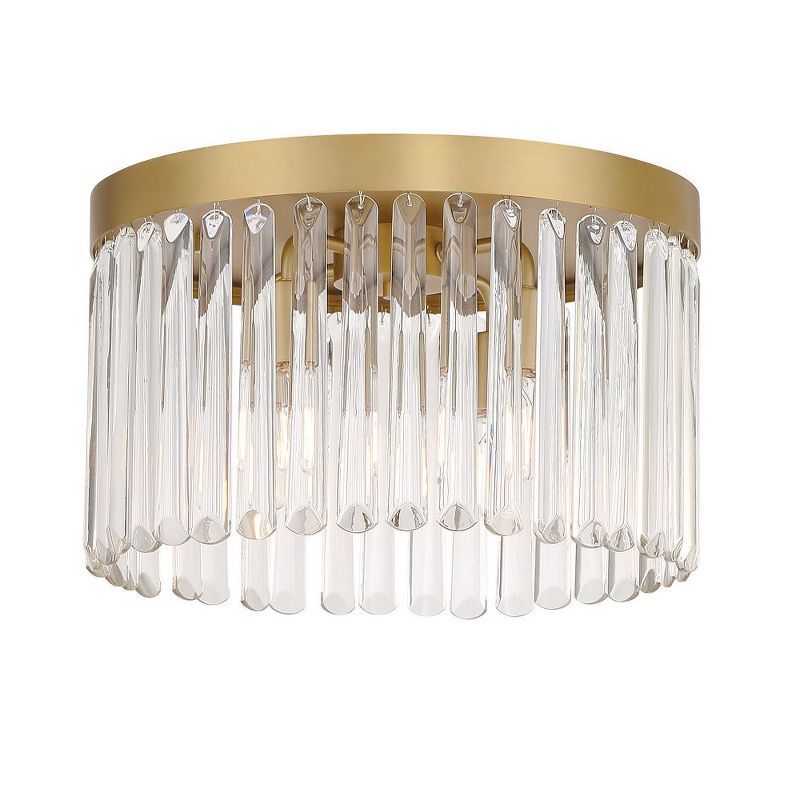 Emory Modern Gold 4-Light Flush Mount with Glass Crystals