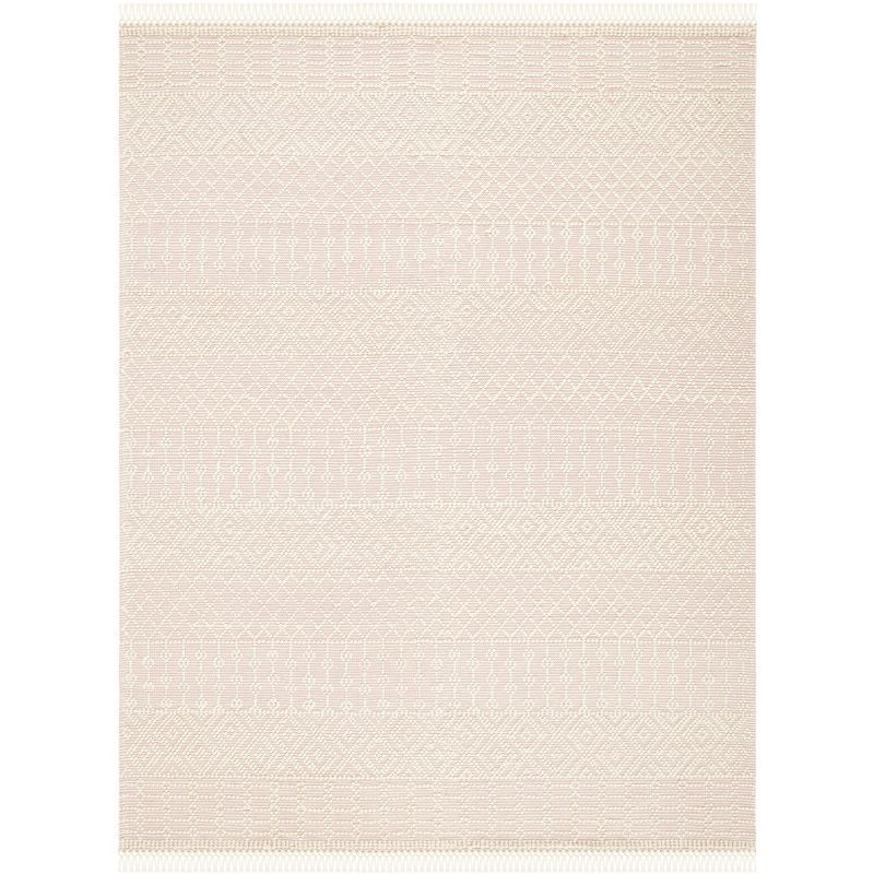 Ivory Hand-Tufted Wool 9' x 12' Reversible Braided Rug
