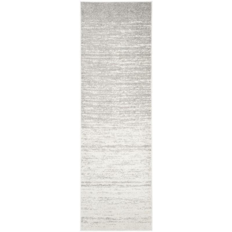 Ivory Silver 2'6" x 14' Synthetic Easy Care Runner Rug