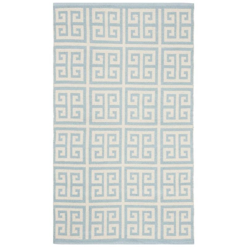 Montauk 3' x 5' Light Blue Ivory Handwoven Cotton Rug