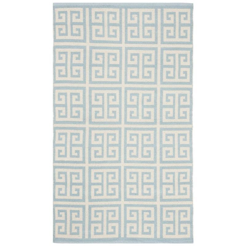 Montauk 3' x 5' Light Blue Ivory Handwoven Cotton Rug