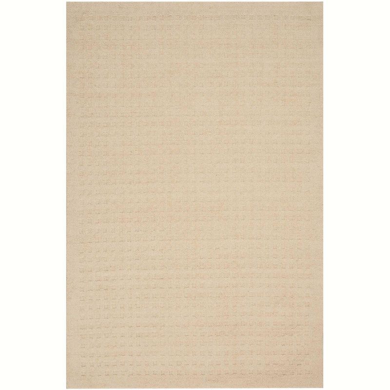 Handmade Ivory Wool Rectangular Area Rug 6'6" x 9'6"