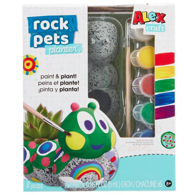 Alex Rock Pets Caterpillar Planter DIY Kit with Paints