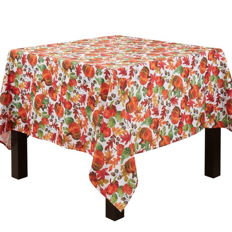 Autumn Pumpkin Foliage Rectangular Fabric Tablecloth