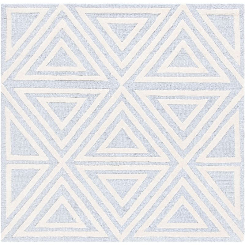 Safavieh Kids 5' Square Blue Wool Geometric Rug