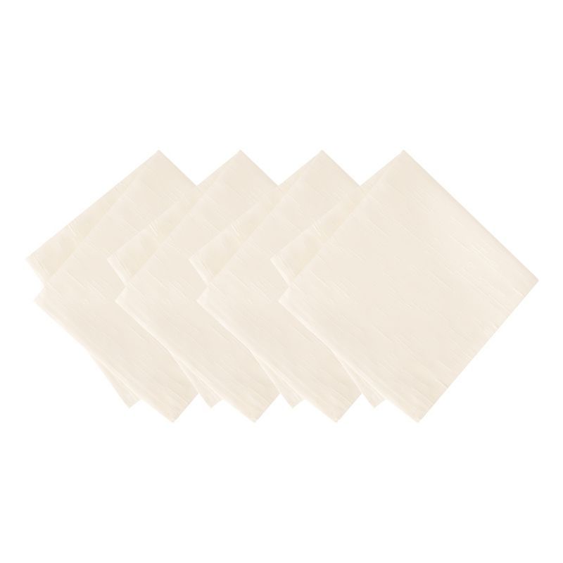 Ivory Textured Polyester Rain Resistant Table Napkins, Set of 4