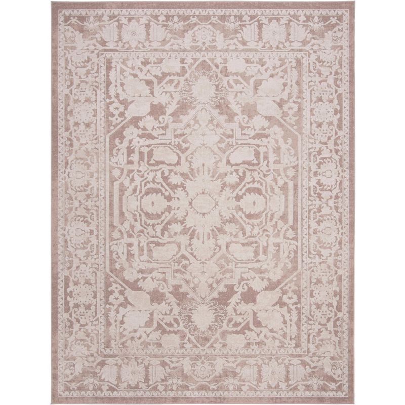 Elegant Floral 8' x 10' Hand-Knotted Synthetic Area Rug