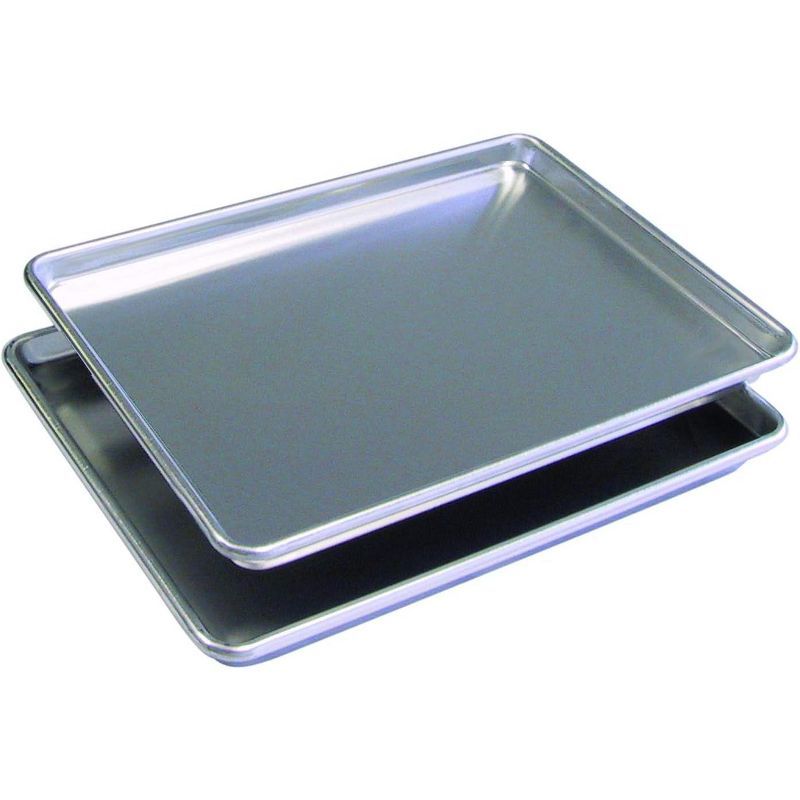 Set of 2 Silver Aluminum Half Size Sheet Pans