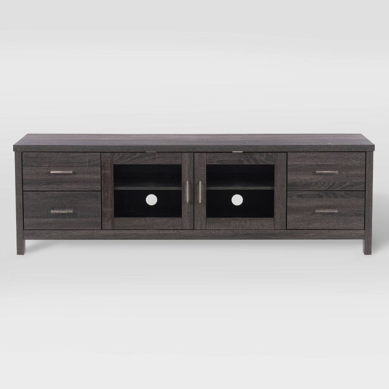 Hollywood Dark Gray Engineered Wood TV Cabinet with Doors for TVs up to 85"