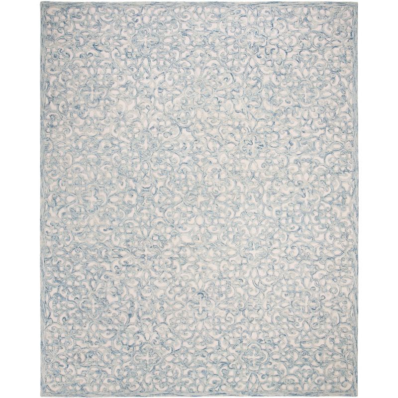 Ivory Hand-Tufted Wool Rug with Non-Slip Backing, 62x20 Inches