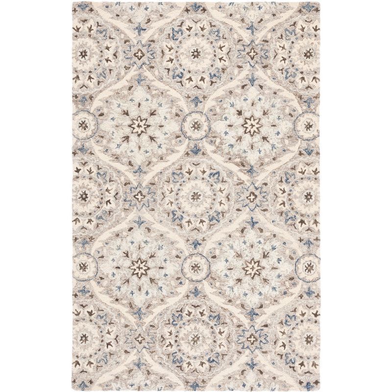 Aspen Chic Handmade Square Gray Wool Area Rug - 5' x 5'