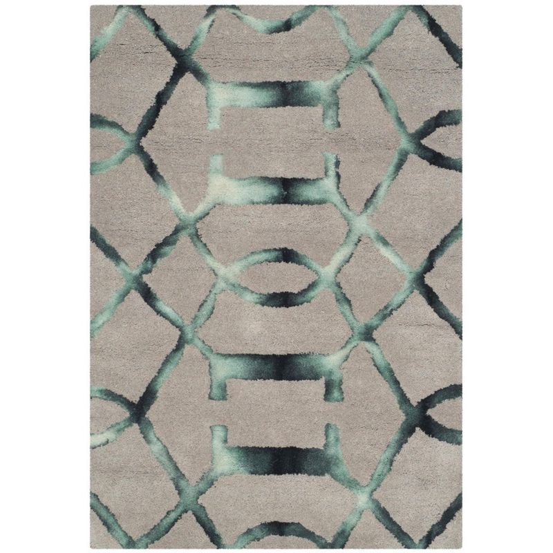 Handmade Geometric Gray Wool Area Rug 24" x 36"