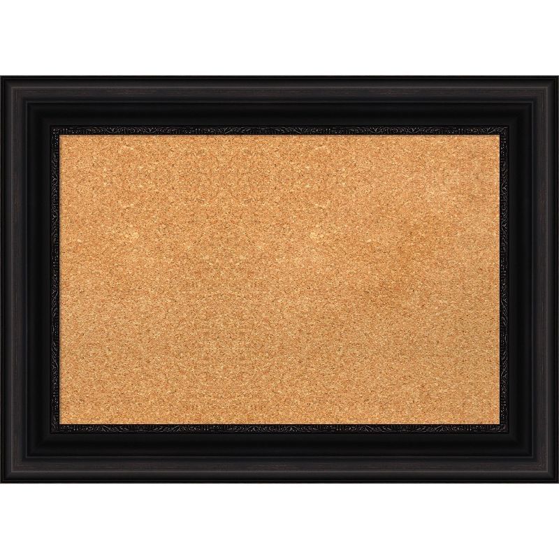 Amanti Art Black Framed Natural Cork Bulletin Board 30" x 22"
