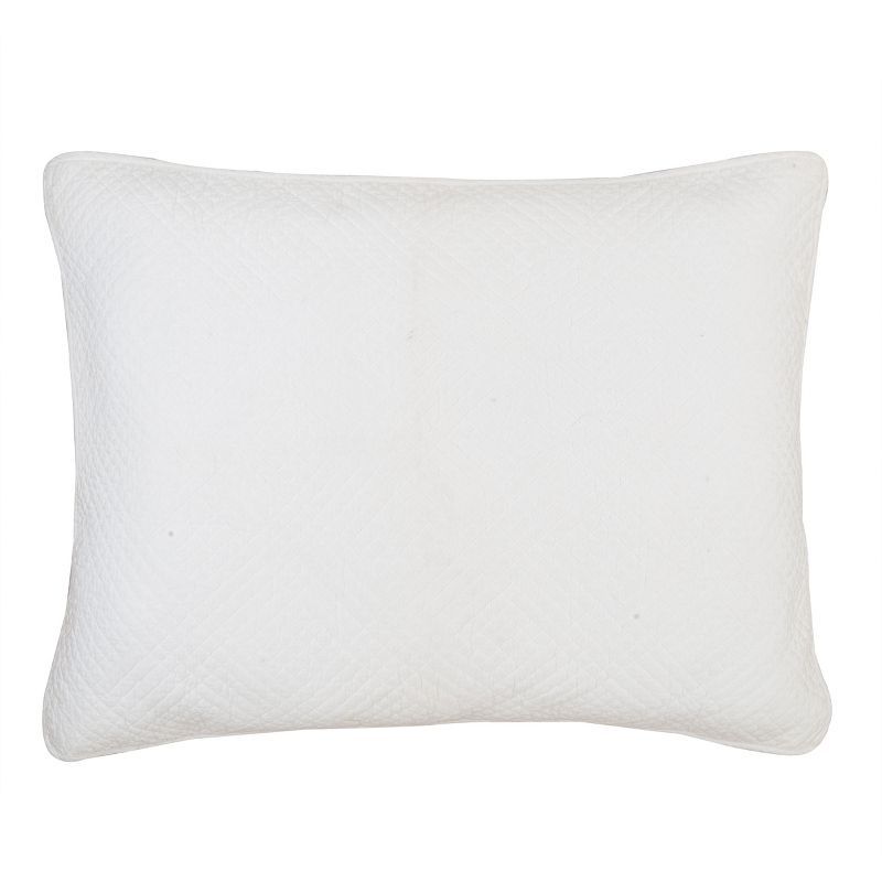 Hampton White Cotton Standard Sham with Matelasse Texture