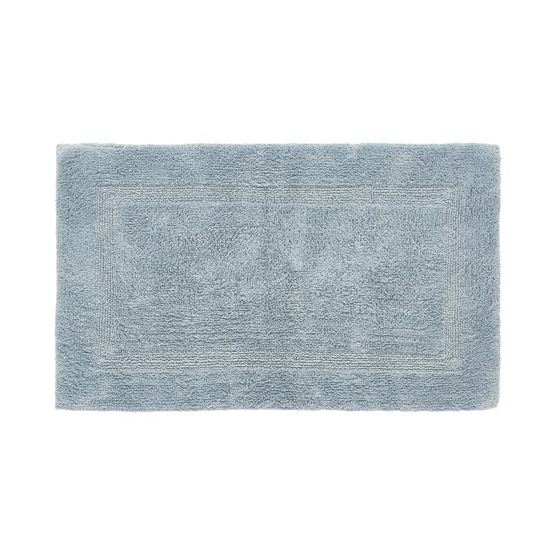 Lux Blue 100% Cotton Reversible Bath Rug 24" x 40"
