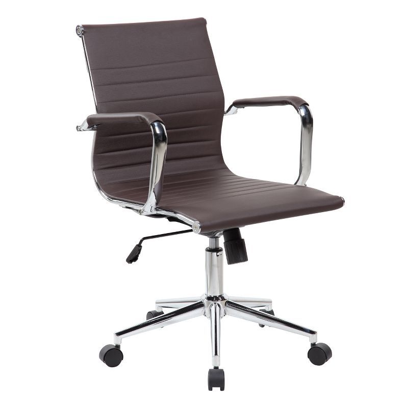 Chocolate Ribbed TechniFlex Executive Swivel Chair with Chrome Base