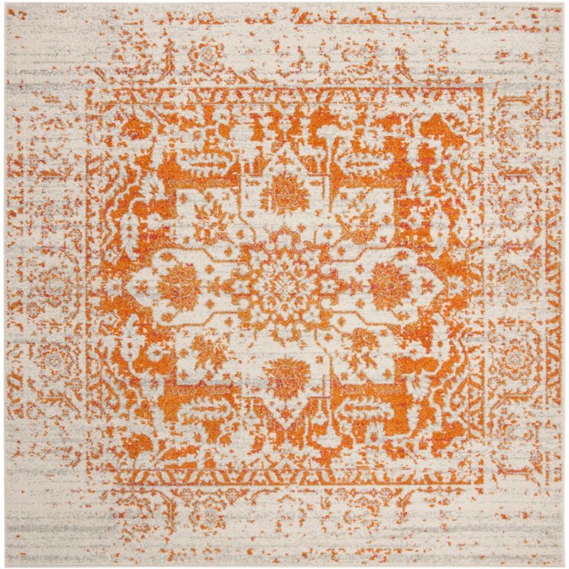 Ivory Elegance Square Rug 79" - Reversible, Stain-Resistant Cotton Blend