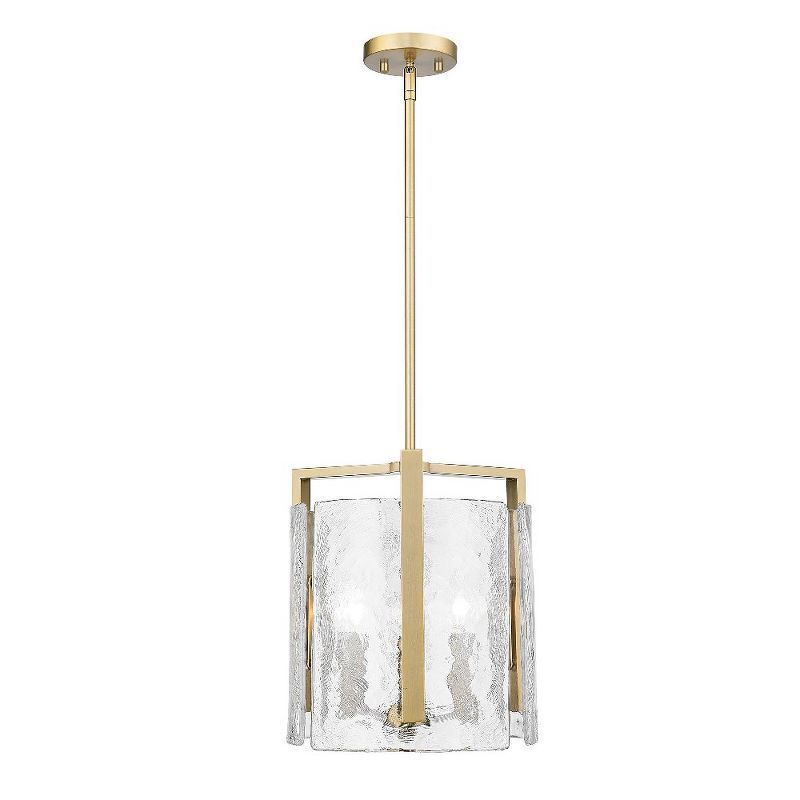 Aenon Brushed Champagne Bronze 3-Light Pendant with Hammered Glass