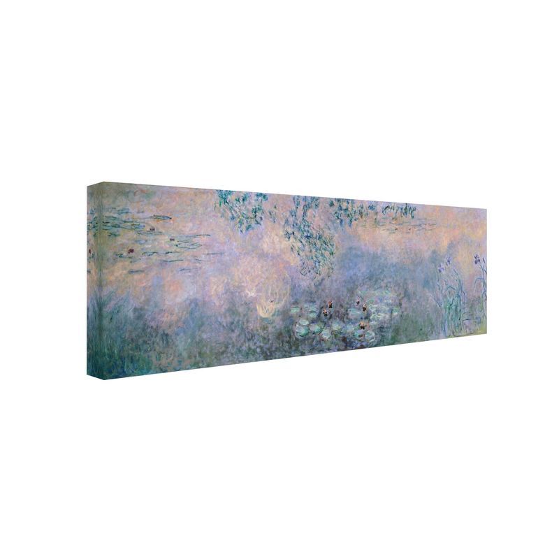 Claude Monet Blue and Green Abstract Canvas Art 6x19