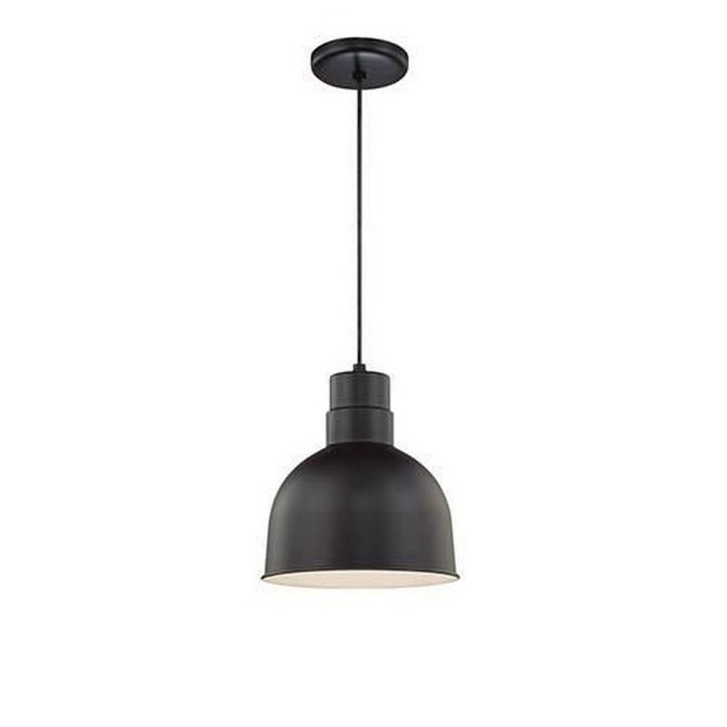 Satin Black 10" Indoor/Outdoor Bowl Pendant Light