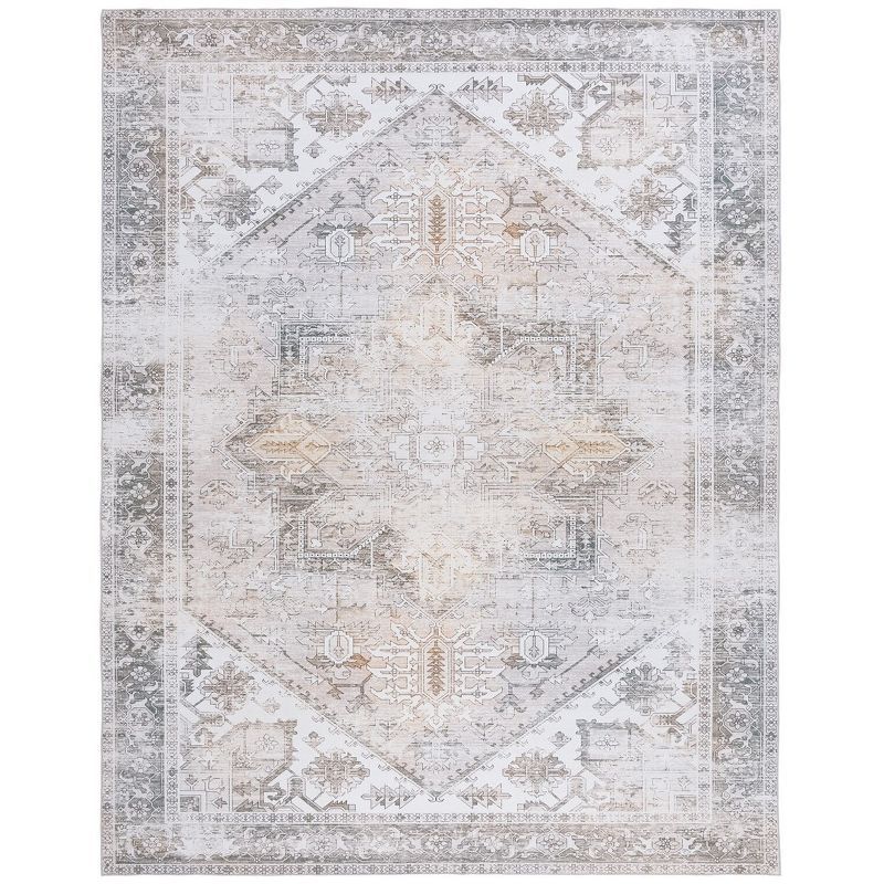 Elegance Easy-Care Beige & Grey Synthetic 8' x 10' Area Rug