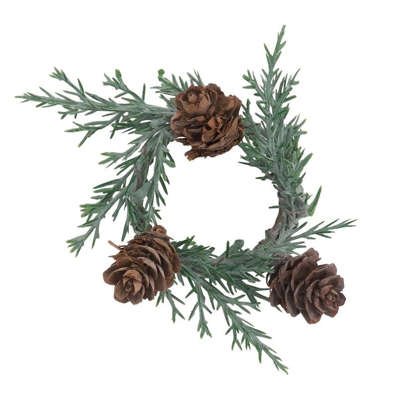 Green Pine Cone Holiday Napkin Rings Set of 4