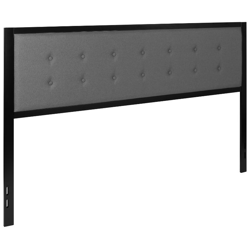 Bristol Dark Gray Tufted Upholstered King Metal Headboard