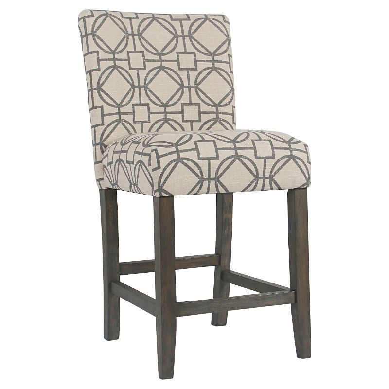 Elegant Gray Lattice 24" Wooden Counter Height Barstool