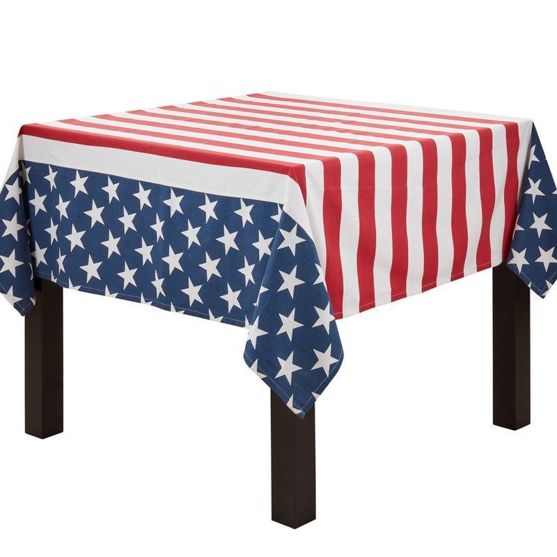 Patriotic American Flag Cotton Tablecloth, 23 x 19 inches