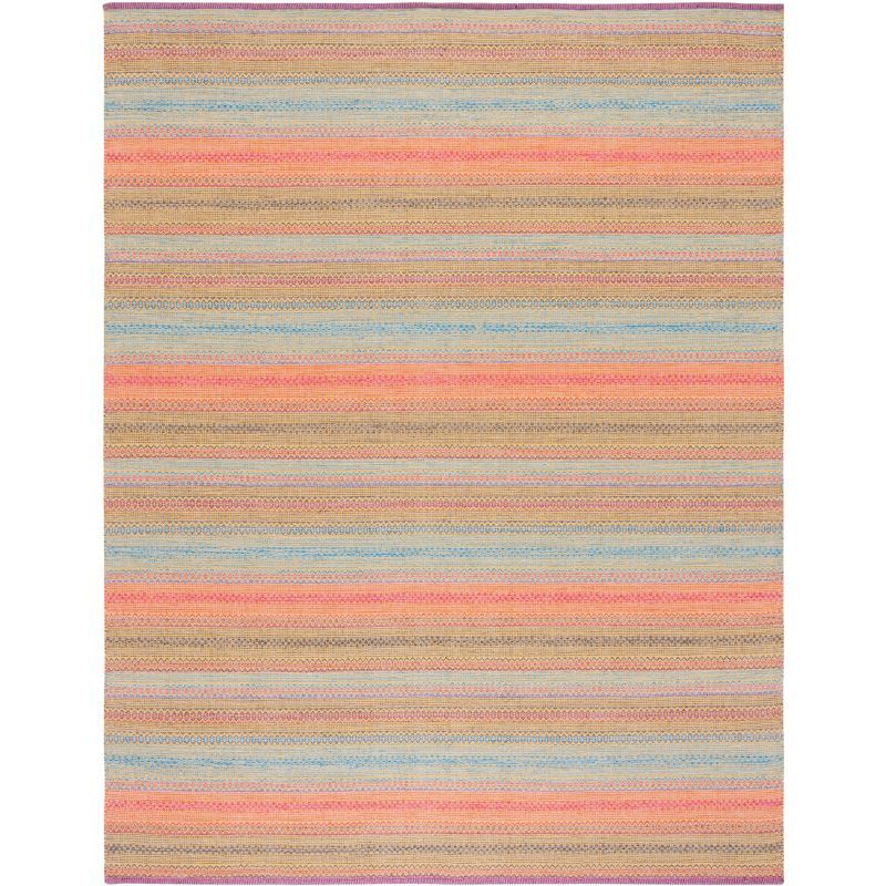 Coastal Breeze Blue Cotton-Wool 5'x8' Flat Woven Rug