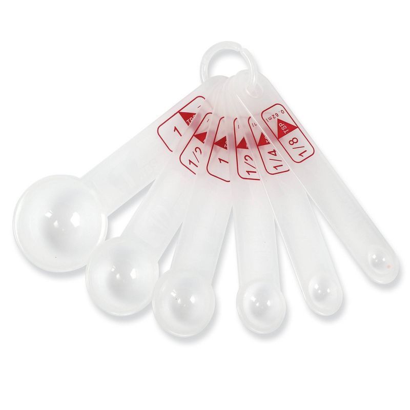 Clear Plastic Measuring Spoons Set of 6 for Kids